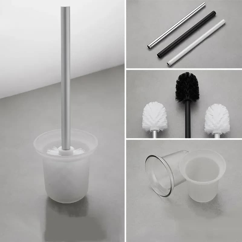 Toilet Set Accessories Stainless Steel Handle Toilet Brush Toilet Cup Universal Replacement Brush Head Bathroom Cleaning Tool