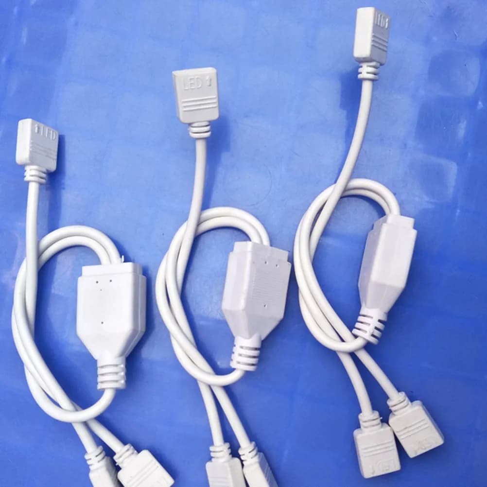 2Pcs LED Strip Light Splitter Cable 4 Pin Rgb Female Connector 30Cm for Smd 5050 3528 Rgb LED Strip Light Splitter Cable