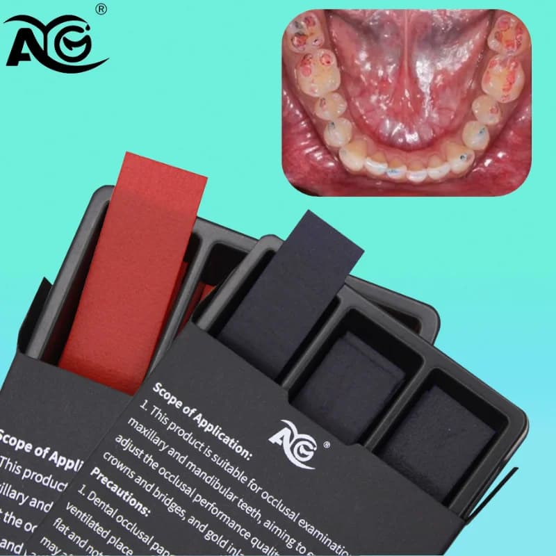 Carta per Impronte Dentali AG 300 Fogli, Monouso, Blu/Rosso, Striscia per Impronte Bivalente, Materiale per Cura Orale e Sbiancamento Denti