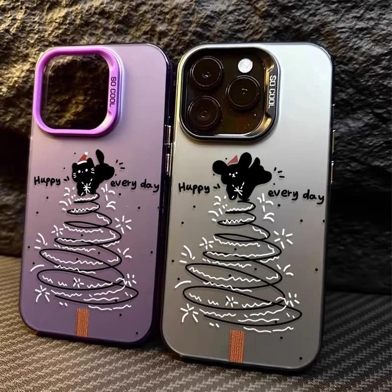 Christmas Tree Cat Dog Case for Samsung Galaxy S24 S23 S22 S21 Ultra Plus FE A54 A34 A24 A14 A73 A53 A33 5G Note 20 Back Cover