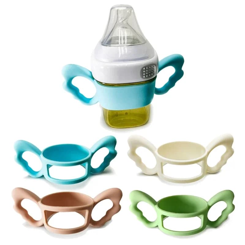 Maniglie per biberon in silicone Maniglie per biberon con impugnatura di sicurezza per biberon Hegen e altri maniglie facili da trasportare a collo largo da 6-7 cm di diametro