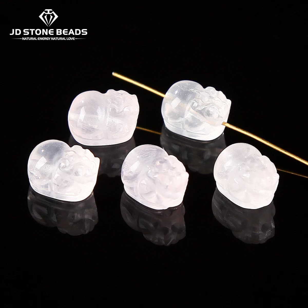 1 Pc Natural Stone Rock Quartz Carved Bead Wealth Pixiu Beads Lucky Charms for Jewelry Making DIY Necklace Bracelet Accessory