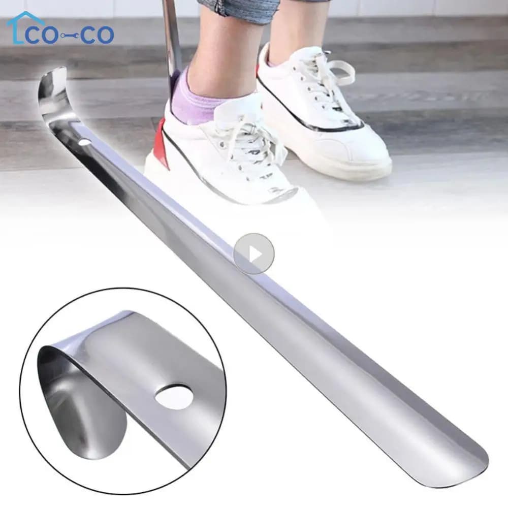 10 cm-52 cm Calzascarpe in acciaio inossidabile Maniglia facile Calzascarpe Cucchiaio Calzascarpe Estrattore di scarpe in metallo Rimozione scarpe Sollevatore Pull Tool