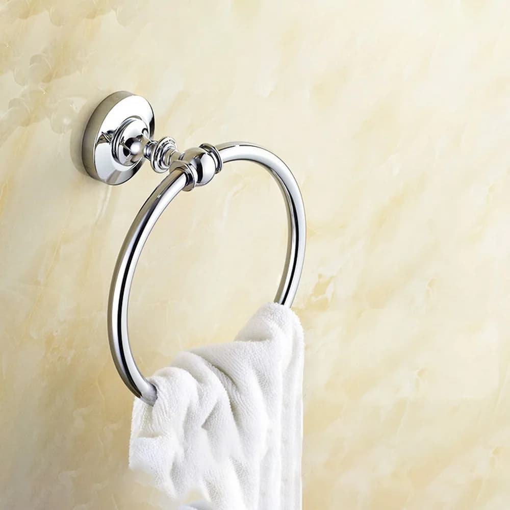 Accessorio per il bagno con portasciugamani da bagno a parete in ottone cromato lucido aba805