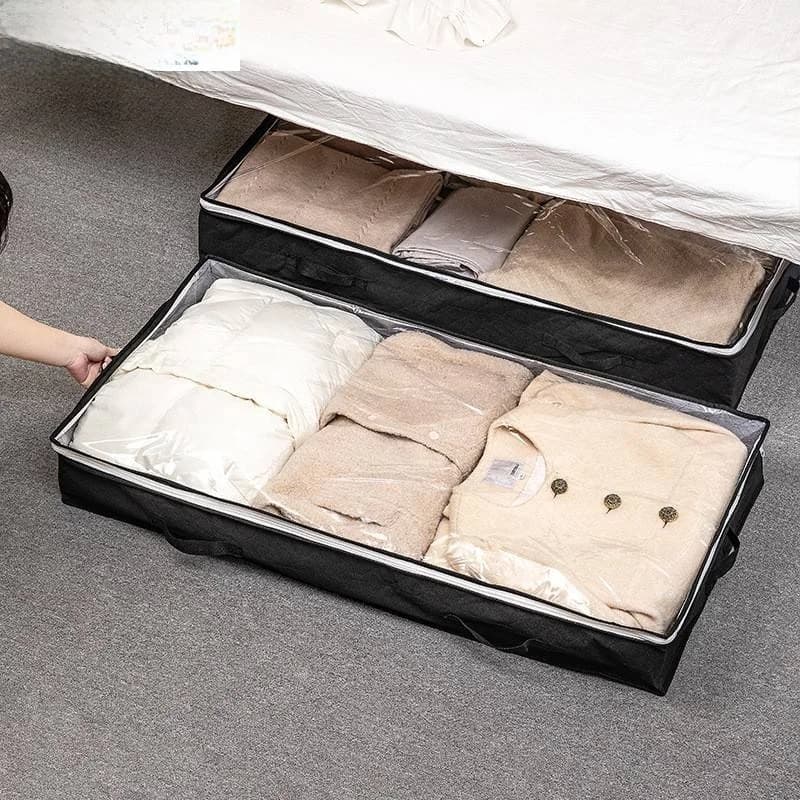 Deep Clothes Storage Box Flat Long Narrow Underbed Storage Bag Cabinet Top Placement Wardrobe Storage Box Rectangular Staable