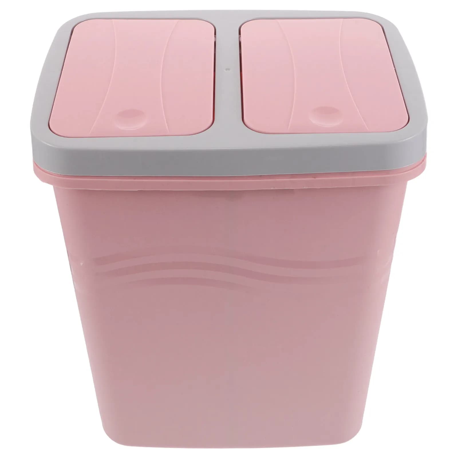 Bidone della Spazzatura a Doppio Scomparto in Plastica, Contenitore Stretto per Rifiuti Alimentari da Cucina, Bidone per Riciclaggio con Coperchio per Bagno