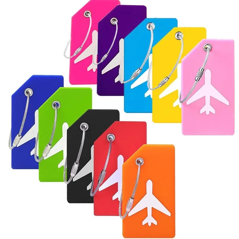 1 Pezzo Etichetta per Bagagli in Silicone alla Moda, Accessori da Viaggio, Targhetta Identificativa per Valigie in Tinta Unita, Porta Indirizzo per Bagagli