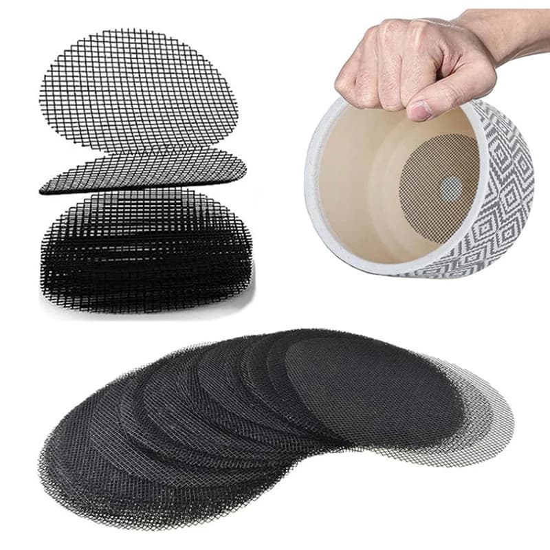 50pcs Pot Hole Mesh Pad Grid Round drawing Hole Screen per Pot Bottom prevenire la perdita del suolo Bonsai Flower Plant attrezzi da giardinaggio