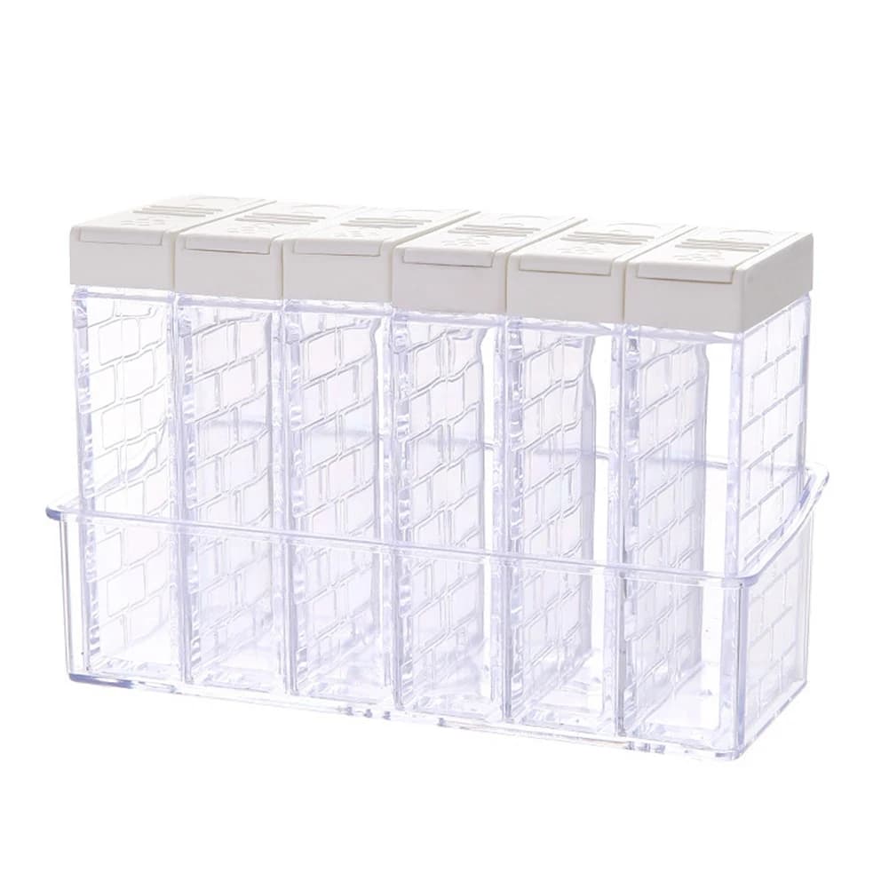 AB13-Spice Shaker Jars, Seasoning Shaker Box Condiment Set,Seasoning Storage Containers With Adjustable Lids White High Quality