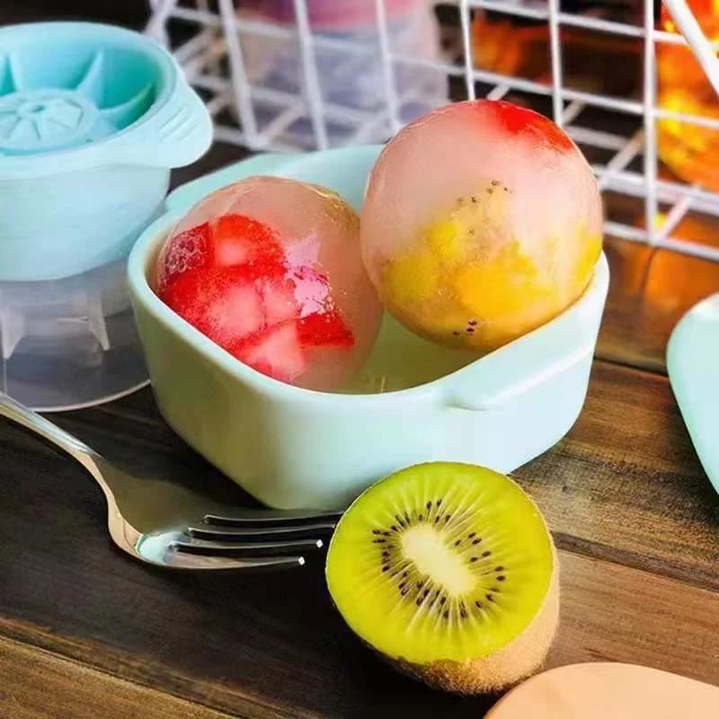 Stampo per ghiaccio a sfera in silicone per cocktail, whisky e bevande, per fare palline di ghiaccio fai da te, impilabile, a lento scioglimento, per bar domestico.