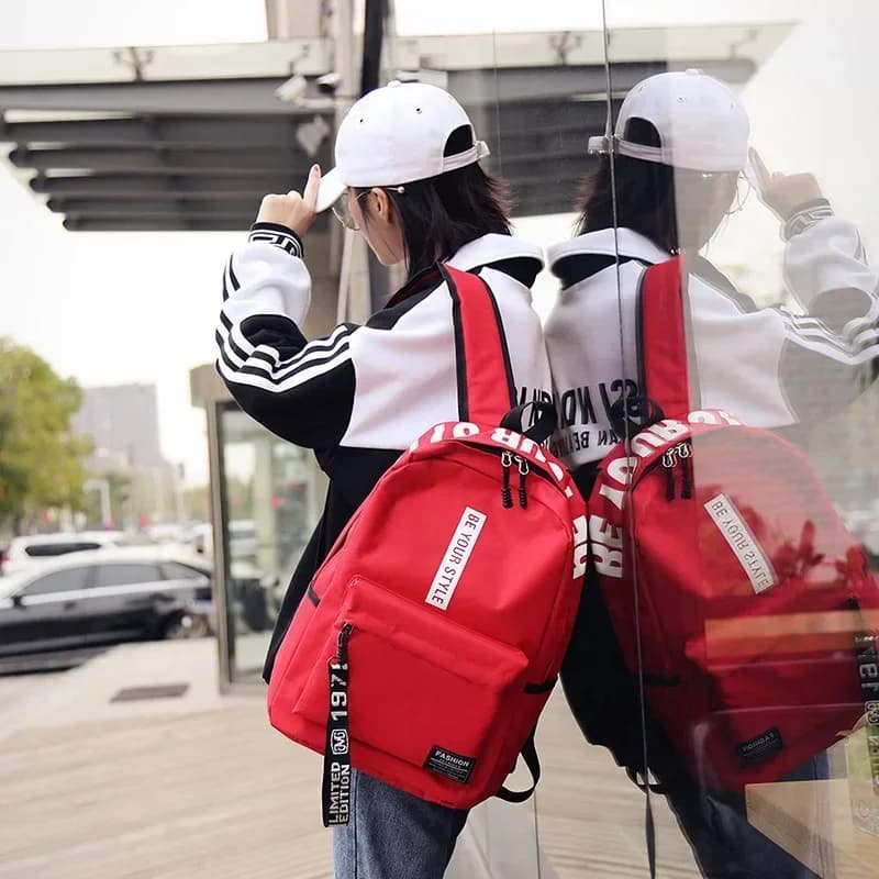 2025 Moda Zaino in nylon Stile Studenti Scuola Casual Tinta unita Borse grandi Zaino Bookbag Adolescente Viaggio lesportsac