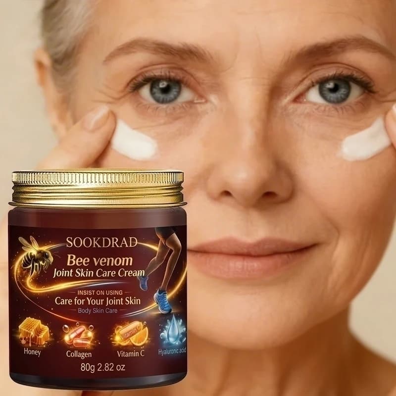 Crema per la Cura delle Articolazioni al Veleno d'Api, Collagene, Miele, Vitamina C, Acido Ialuronico, Idratante e Nutriente, per Aree Articolari, Per Tutti, 80g/2.82oz
