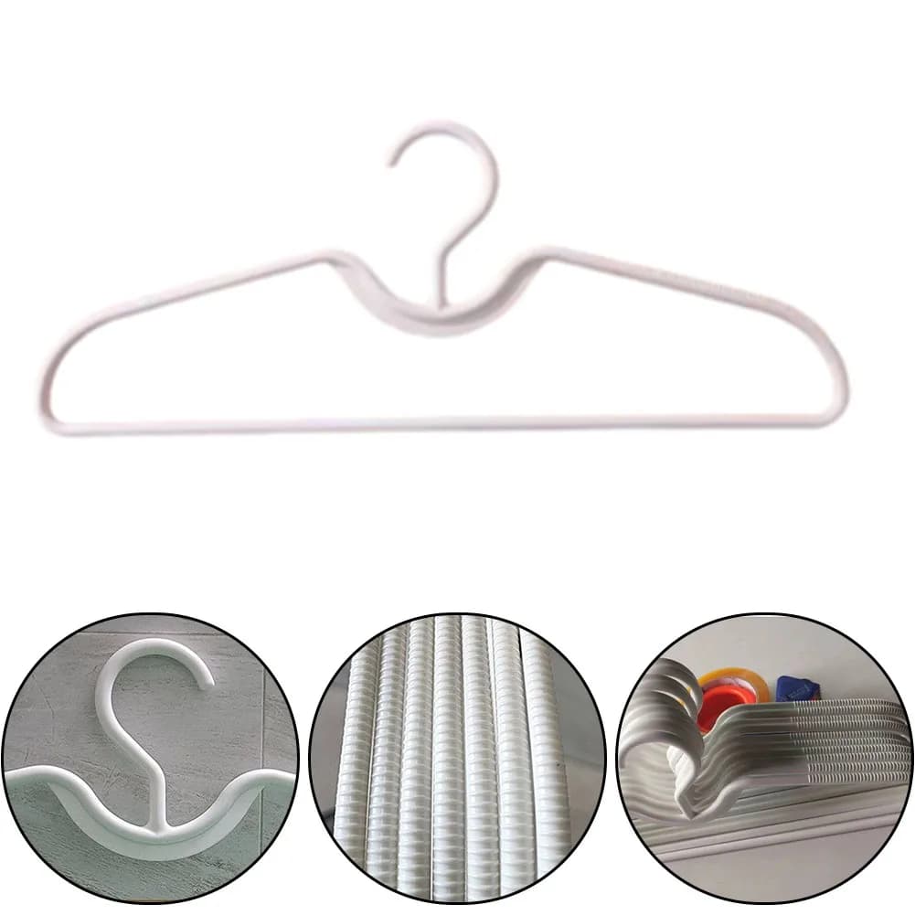 5/10/20 pezzi di appendiabiti in plastica antiscivolo a collo corto, leggeri e salvaspazio, per camicie e vestiti, bianchi