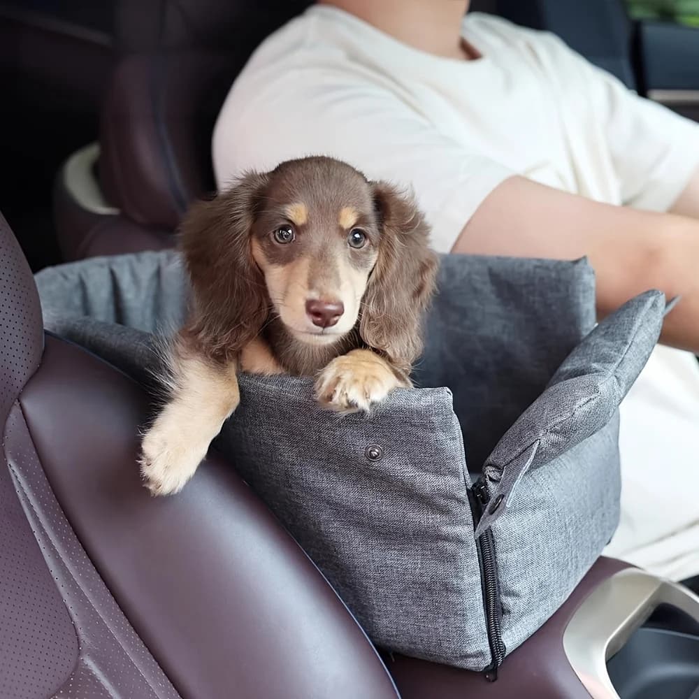 Center Console Small Dog Car Seat Portable Pet Cat Puppy Booster Armrest Carseat Comfort Puppy Car Seats with Shoulder Straps
