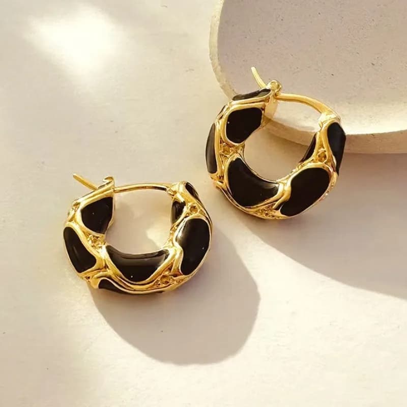 Orecchini a Cerchio in Acciaio Inossidabile per Donne e Ragazze, Eleganti e Trendy con Smalto Colorato, Accessori per Matrimoni, Gioielli Creativi da Regalo