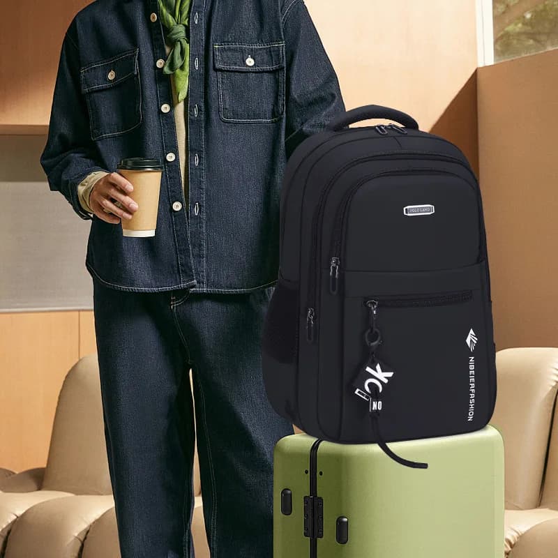 Men Large Capacity Business Casual Travel Laptop Backpack School Bag Lightweight Breathable College Students Daypack Travel Bag