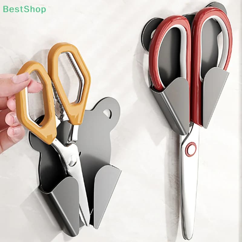 ♥♥♥Scissors Holder,Scissor Storage Rack Wall Mounted Punch Free,Scissor Storage Case Protection Sleeve