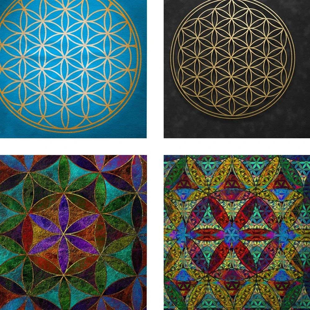 Tovaglia per tarocchi Gioco da tavolo Panno per altare Stregoneria pagana Fiore della vita Divinazione Tappetino per carte Oracle