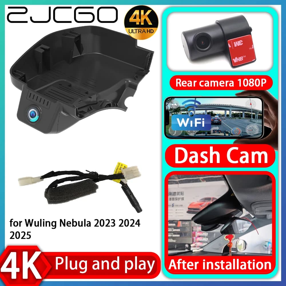 ZJCGO UHD 4K 2160P Plug and Play DVR Dash Cam Video for Wuling Nebula 2023 2024 2025