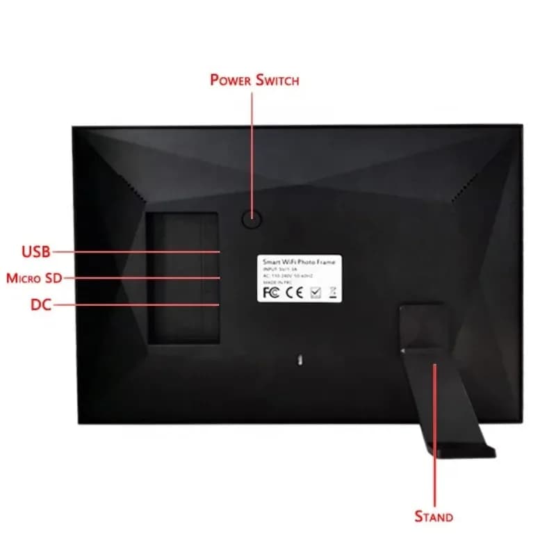Cornice digitale WiFi da 10,1 pollici con display touchscreen