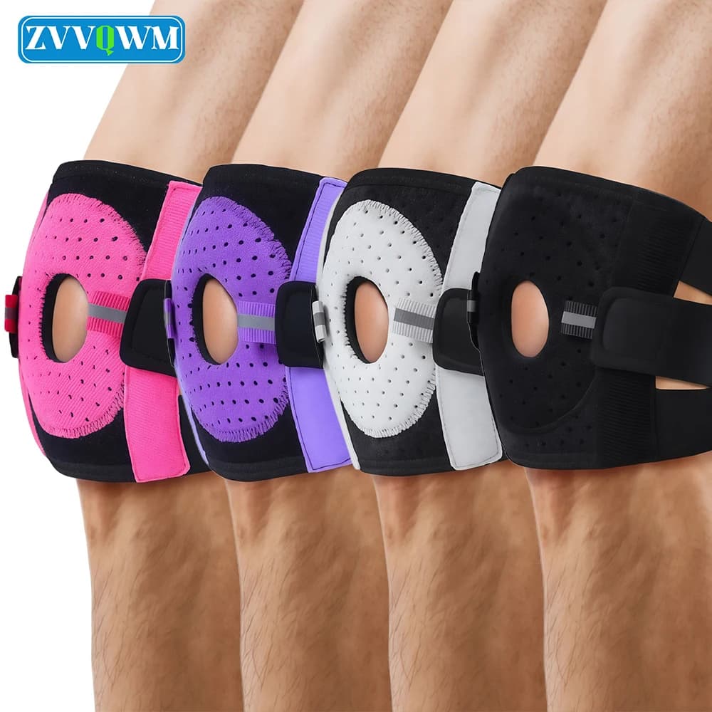 1/2 Pezzi Ginocchiera con cuscinetti in gel per la rotula, supporto a compressione per ginocchio, per uomo e donna, sport all'aperto, basket, corsa, calcio, ciclismo