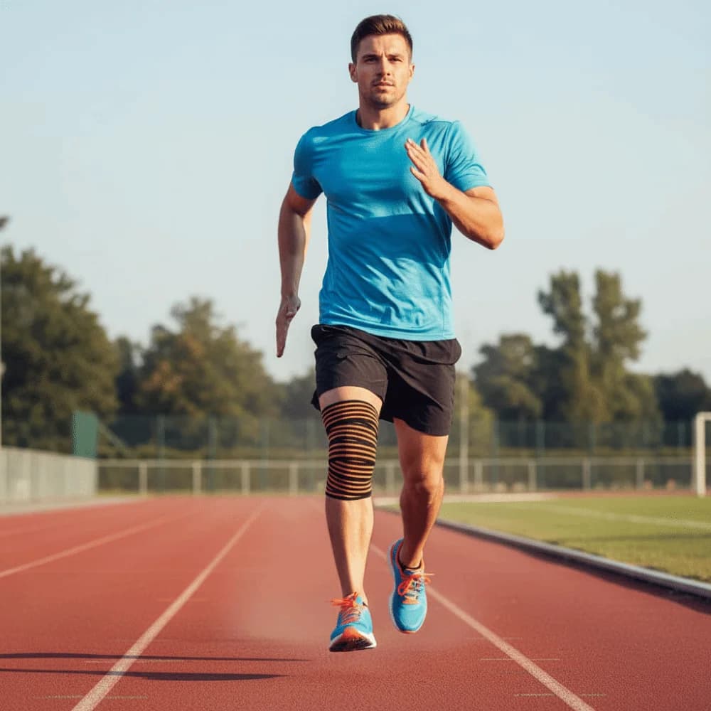 Fasce Elastiche per Ginocchia 180*8CM, Bende Professionali per Ginocchia, Protezioni per Ginocchia, Supporti per Allenamento e Esercizi Sportivi