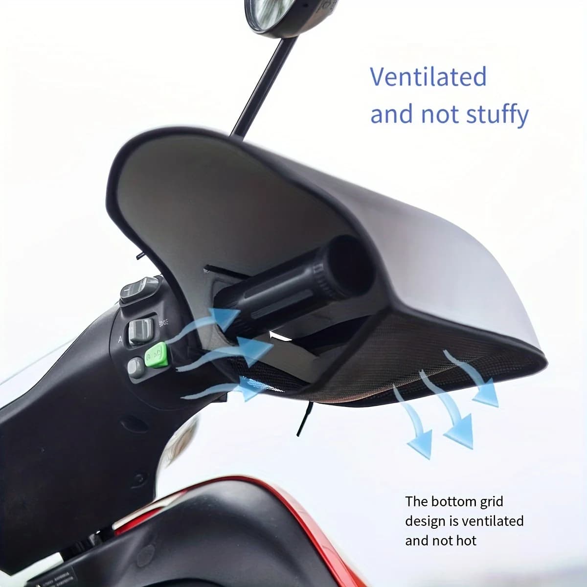 1 Pair Summer Sun Protection Motorcycle Handlebar Covers Windproof Breathable Motorbike Handle Car Waterproof Stereo Handguards