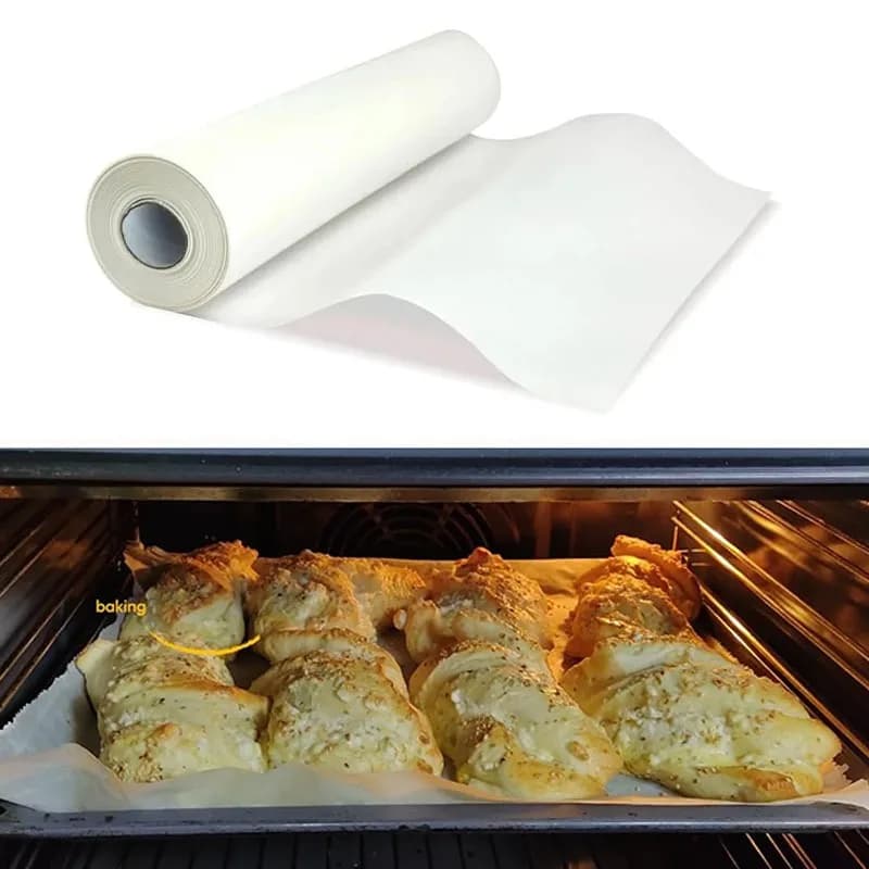 Rotolo di Carta Forno con Taglierino Dentellato per Cottura, Friggitrice ad Aria, Cottura a Vapore e Pane