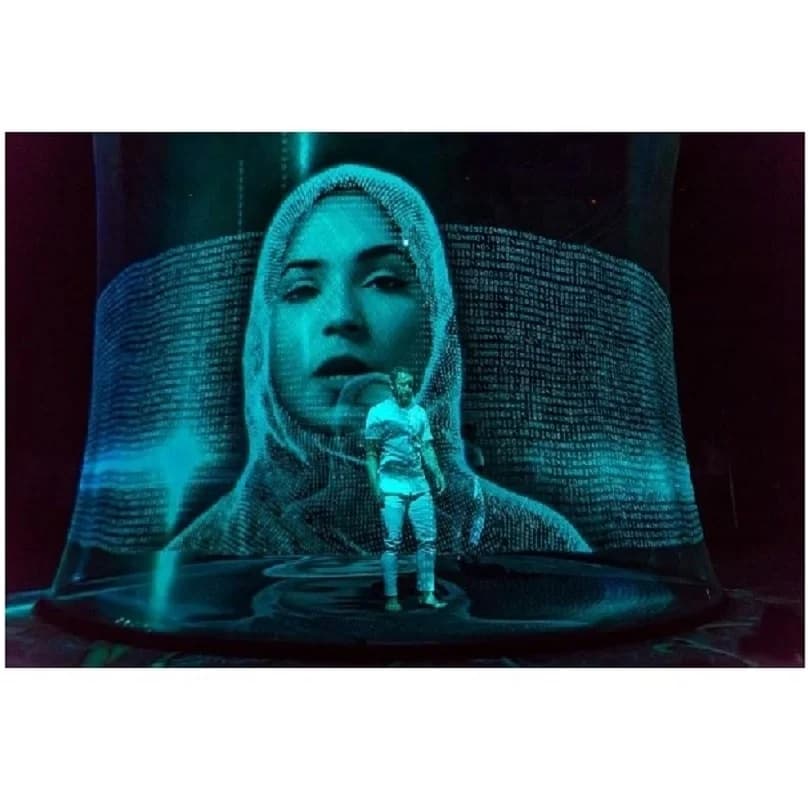 Schermo per proiettore a rete olografica Hologramma 3D Pepperscrim per proiezione a 360 gradi