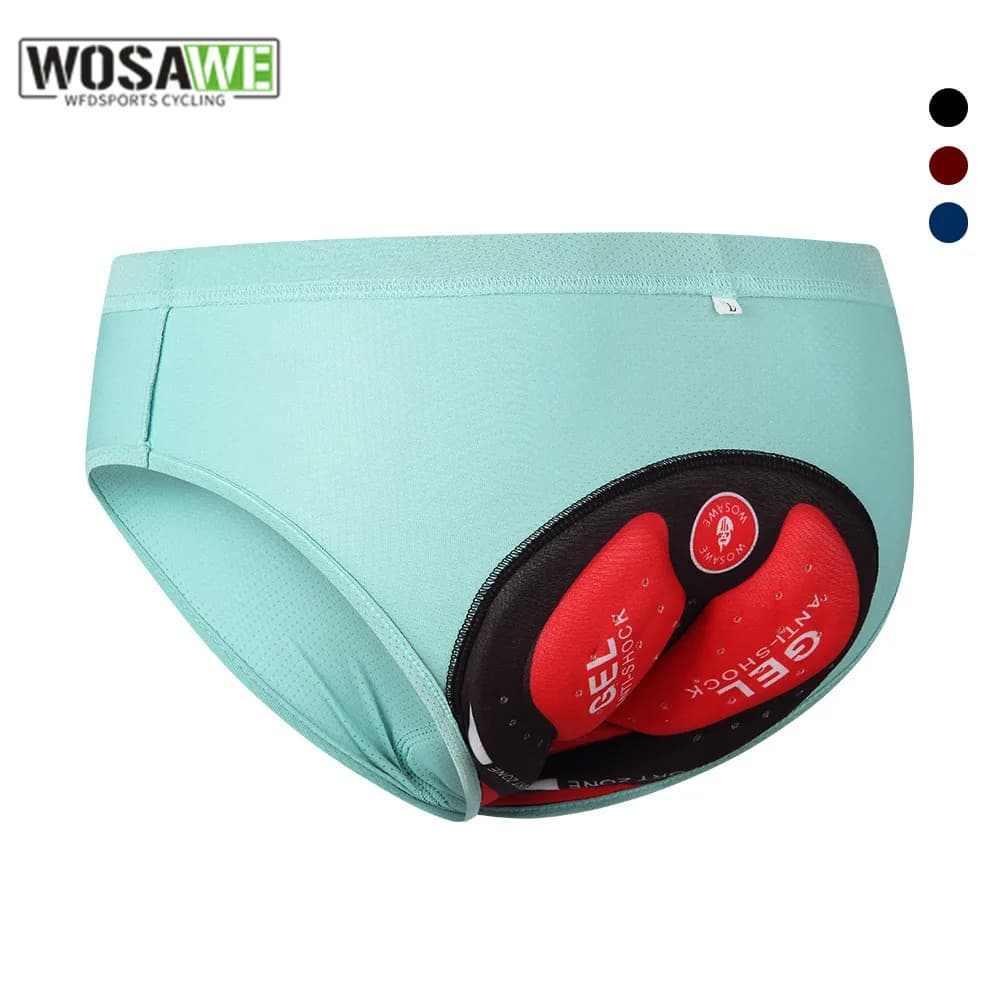 WOSAWE Men's Underwear Slip Shorts Fast Drying Sports Bicycle Attached MTB Gel Pad Riding Shorts Cuecas masculinas Atacado