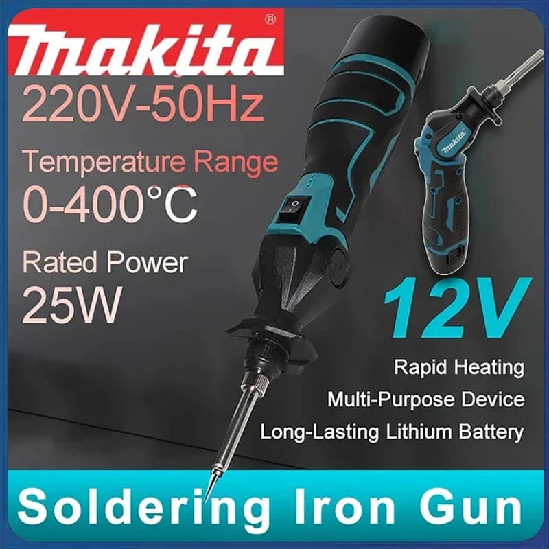 Saldatore Elettrico Makita 12V a Ioni di Litio con Angolo Regolabile 0-90° ° Pistola per Saldatura Portatile a Temperatura Costante, Utensili per Saldatura