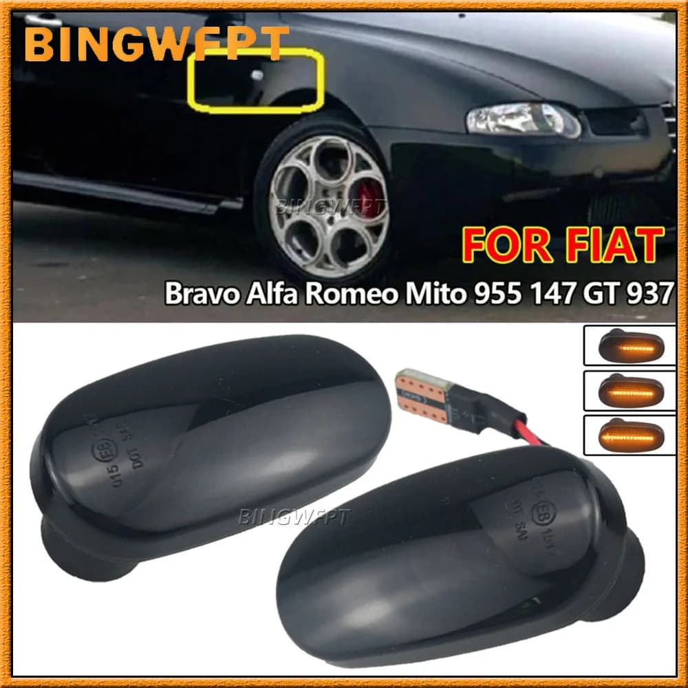 2 pezzi luci di posizione laterali a LED dinamiche freccia indicatori di direzione lampeggianti lampada lampeggiante per Alfa Romeo Mito 2014