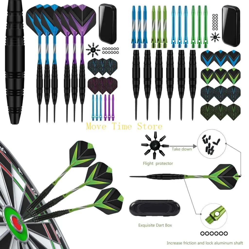 92ME 1 Set Steel Darts Needle Set Aluminum Shafts Metal Tipped Darts Set Durable