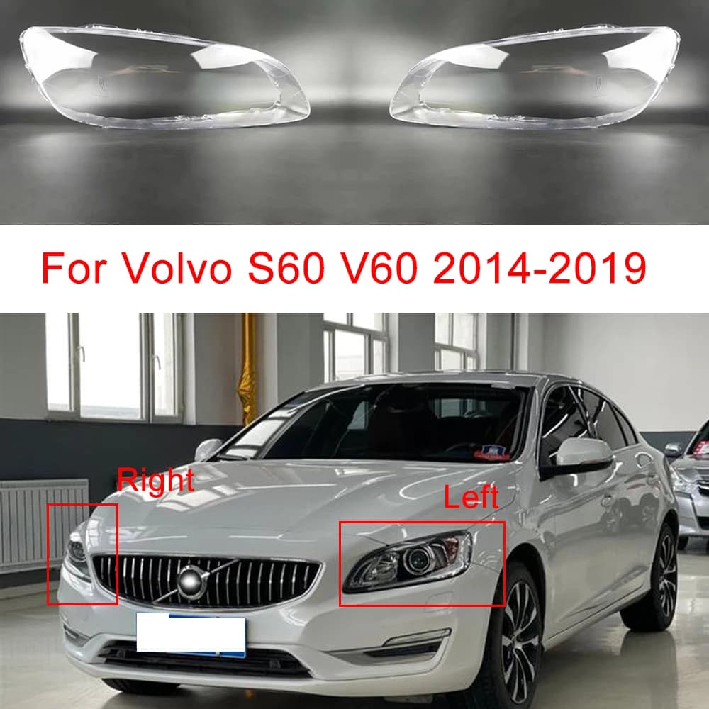 Car Front Headlamp Lens For Volvo S60 V60 2014-2019 Car Lamp Glass Replacement Auto headlight Shell Transparent Glass Cover