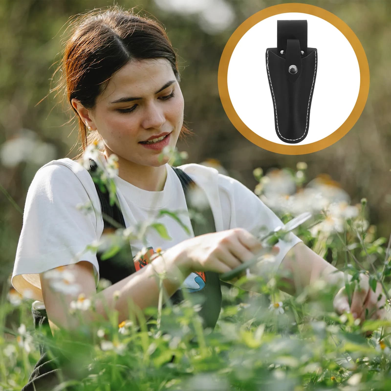 2Pcs Gardening Pruner Sheaths PU Protective Scissor Covers Waist Hanging Holder Pruning Shears Case Bag