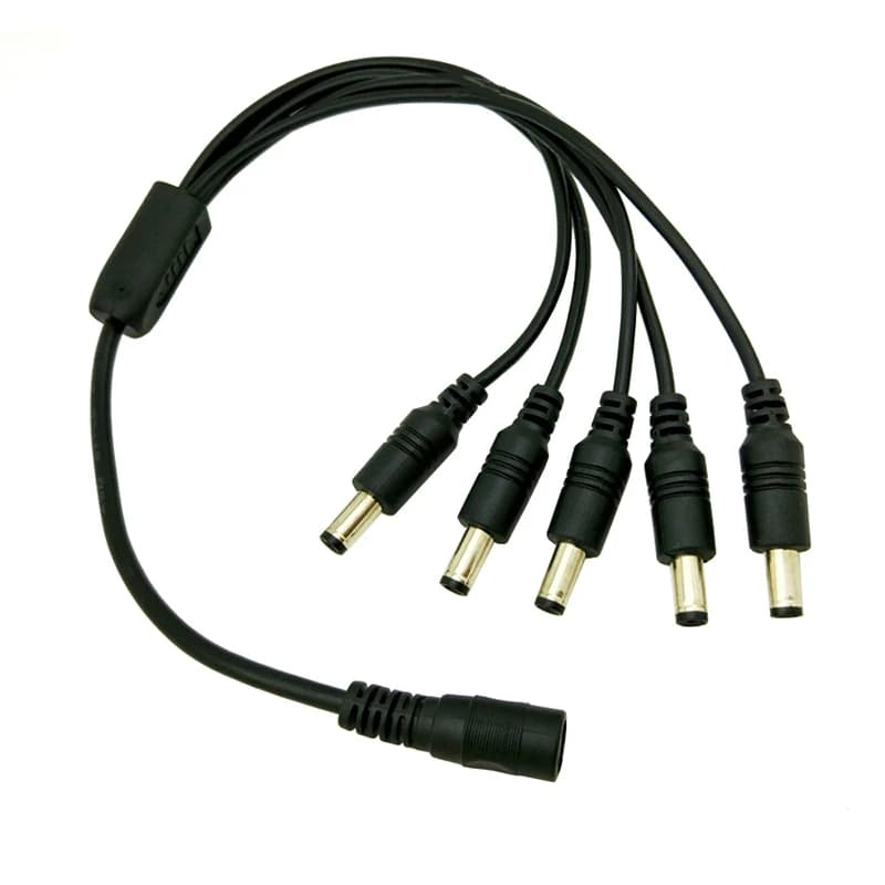 1PCS 5.5 millimetri 2.1 millimetri Da 1 A 5/6 Vie DC Power Splitter Cavo 5V 12V Adattatore di Alimentazione Cavo del Connettore Per luci di Striscia LED CCTV telecamera
