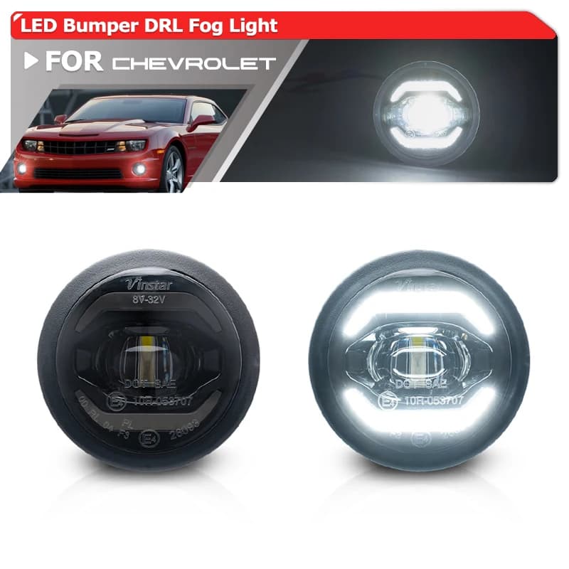 Adatto per Chevrolet Chevy Camaro 2010 2011 2012 2013 Paraurti anteriore DRL Halo Lampada di marcia diurna LED bianco Kit fendinebbia di guida