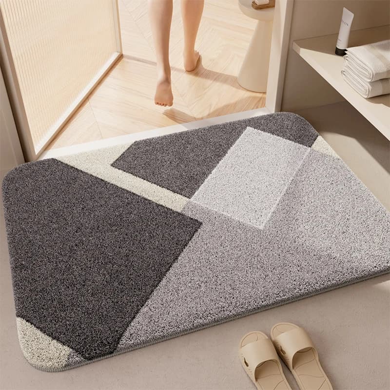 VIKAMA Bagno in finto cashmere giapponese Assorbente d'acqua Antiscivolo Ad asciugatura rapida Bagno WC Porta del bagno Tappetino per la casa Decora