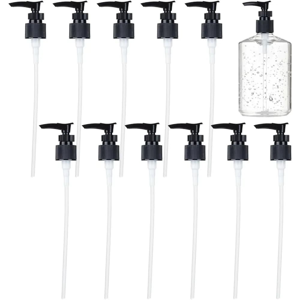 12 confezioni di pompe di ricambio in plastica 24-410 filettatura/bloccaggio del collo pompe di ricambio per erogatore nero pompe per lozione sapone