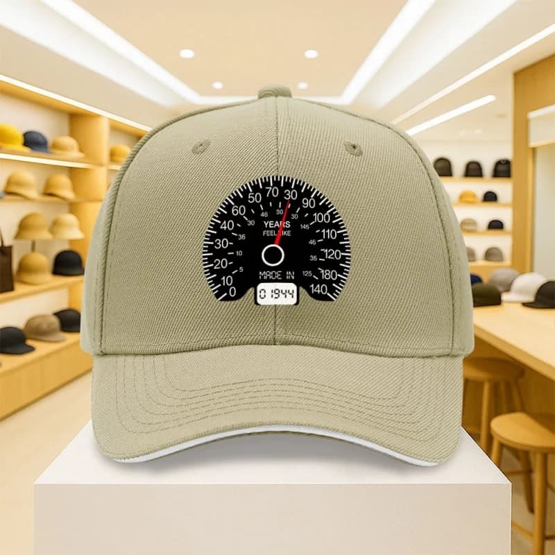 1pc Speedometer Dashboard Baseball Cap with Digital Speedometer Print - Adjustable Buckle Strap, Lightweight Unisex Hat Suitable