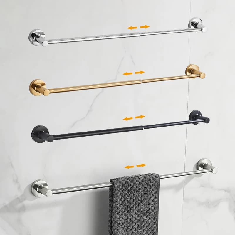 Bathroom retractable towel, single black bar, single chromed towel, extended towel, hanging bar for bathroom EL81024
