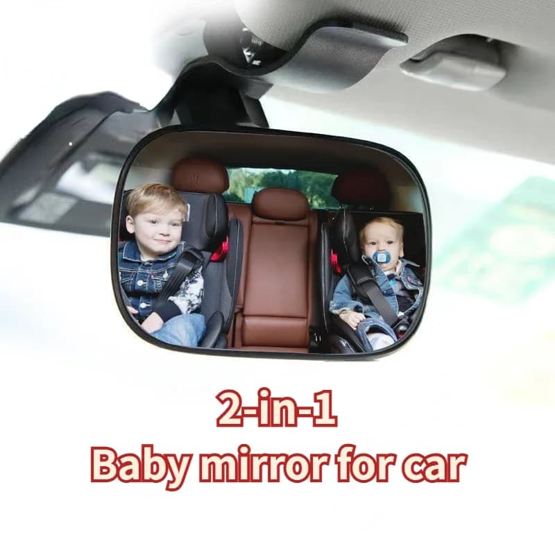 GEFENSI 2 In 1 Kids Monitor Baby Rear View Mirror In-Car Baby Observation Mirror Car Rear Seat Child Safety Mirror Easy Installa