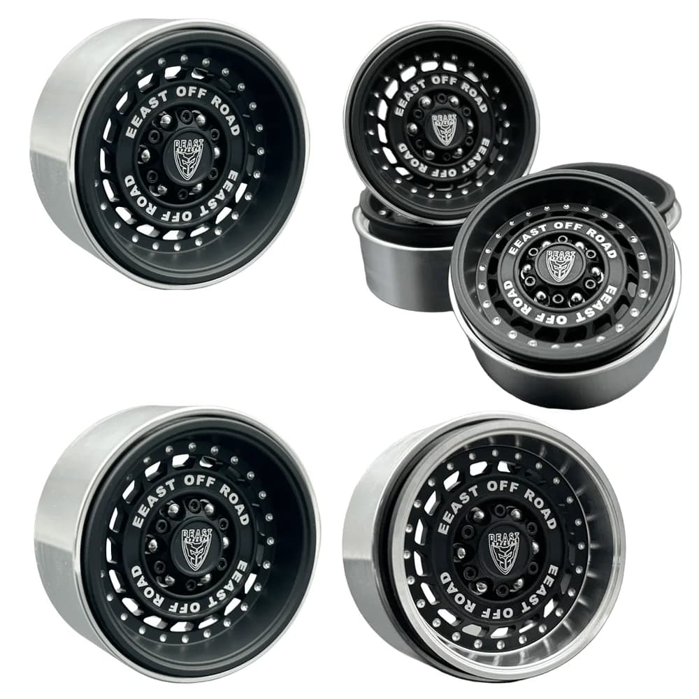 4 pezzi in lega di alluminio CNC 1.9/2.2in Beadlock cerchione per 1/10 RC Crawler Car Axial SCX10 90046 TRX4 Defender VP H10 Yikong Jeep