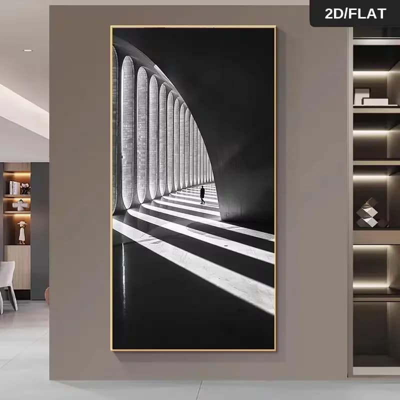 Large Canvas Wall Art Decoration, Modern Abstract Canvas Prints - Minimalist Black And White Wall Decor Suitable for Living Room