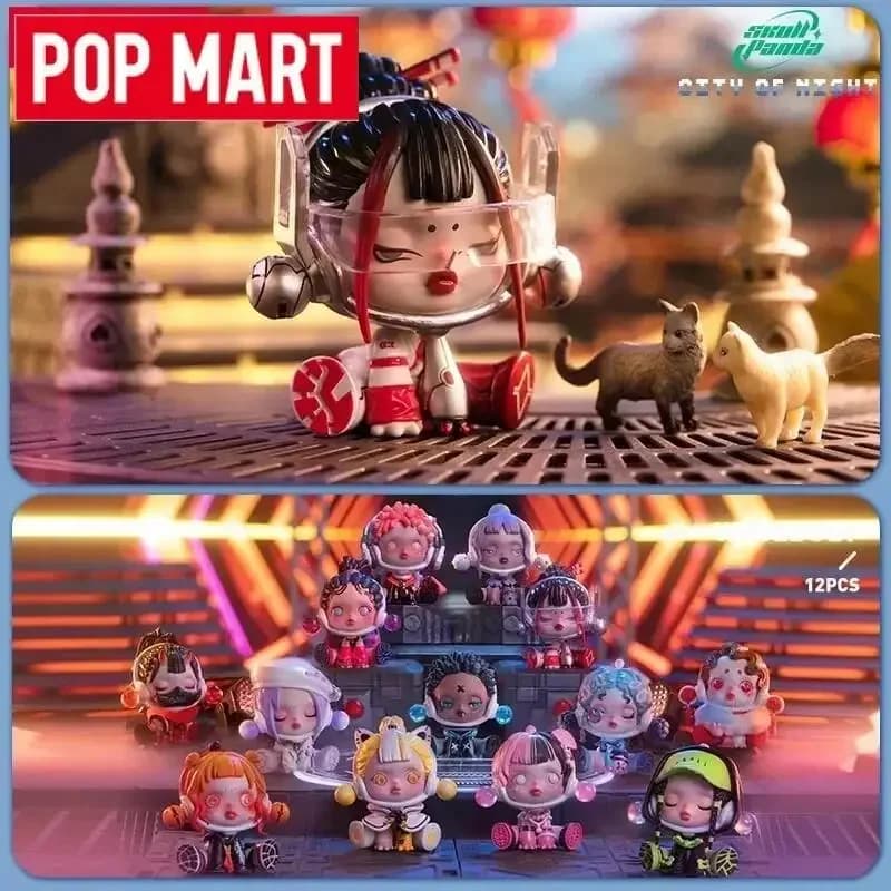 POP MART Skullpanda City of Night Series Blind Box Toys Guess Bag Doll Mystery Box Cute Anime Figure Ornaments Gift Collection