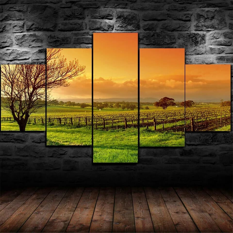 Senza cornice su tela 5 pezzi Barossa Valley Vineyard vino Wall Art Poster immagini dipinti decorazioni per la casa arredamento della camera