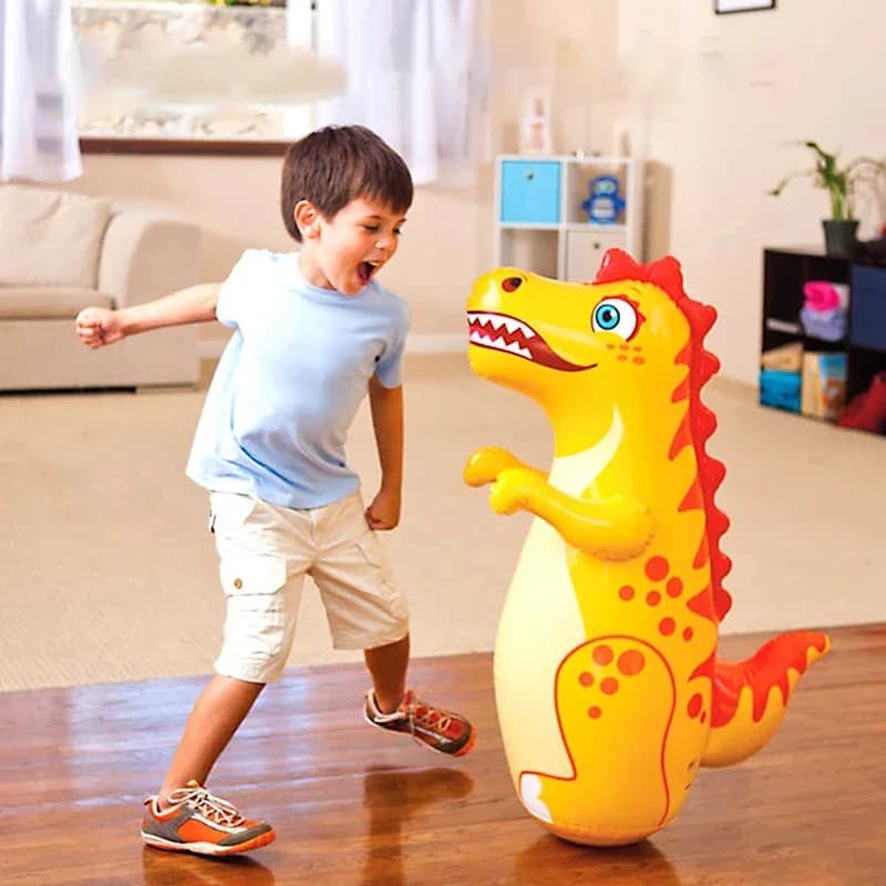 Outdoor Toys Boxing Punching Bag Tumbler Inflatable Toys Animal Play Unzip for Children Boys Girls Children 4-10 Years Old