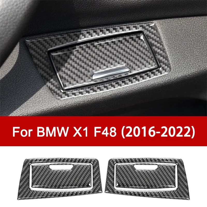For BMW X1 F48 2016-2022, carbon fiber back ash cover decorative adhesive accessories for interior modification luxury update
