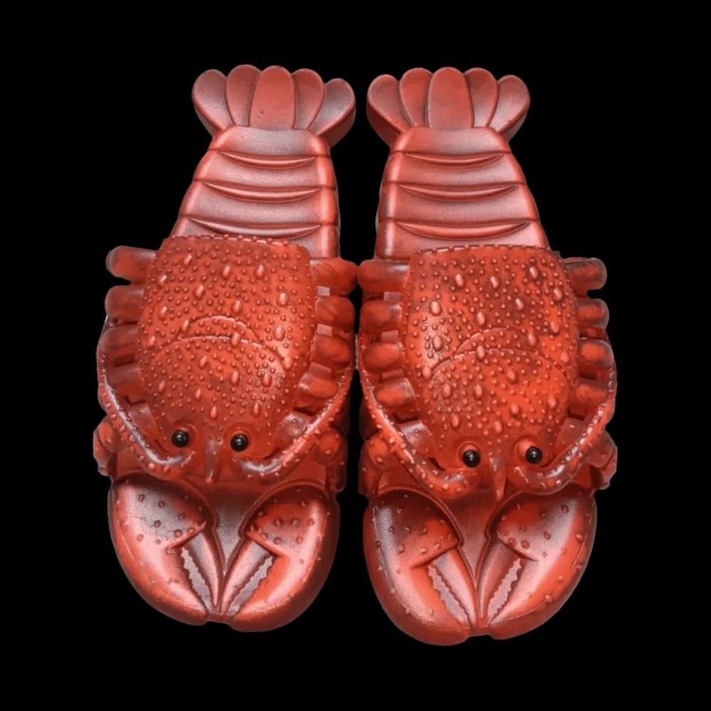 Unique Non-Slip Lobster Slippers PVC Soft Sole Slides Sandals Beach Wear Shoes Funny Cartoon Shrimp Slippers Seaside