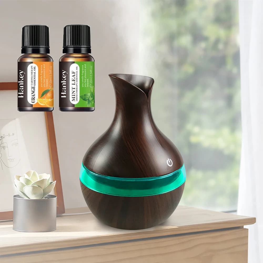 Diffusore per la casa Umidificatore USB da 300 ml Diffusore di oli essenziali Perfetto per Home Office Yoga (include 2 oli rilassanti)